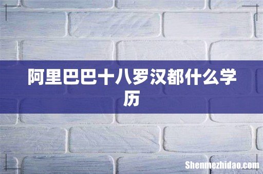 阿里巴巴十八罗汉都什么学历