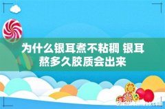 为什么银耳煮不粘稠 银耳熬多久胶质会出来