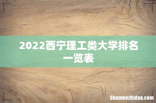 2022西宁理工类大学排名一览表