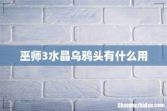 巫师3水晶乌鸦头有什么用