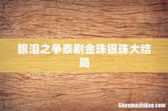 眼泪之争泰剧金珠银珠大结局