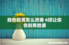 脸色暗黄怎么改善 6招让你告别黄脸婆