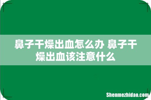鼻子干燥出血怎么办 鼻子干燥出血该注意什么