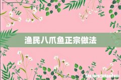 渔民八爪鱼正宗做法