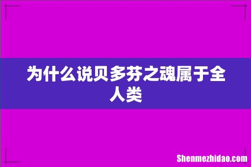 为什么说贝多芬之魂属于全人类