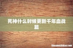 死神什么时候更新千年血战篇