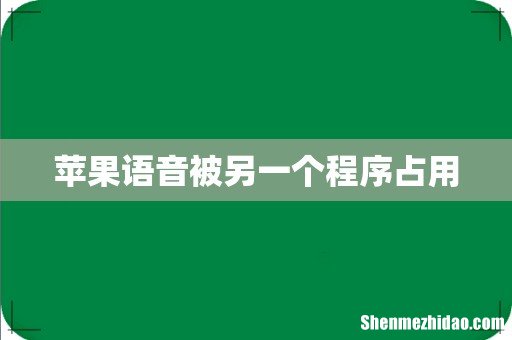 苹果语音被另一个程序占用