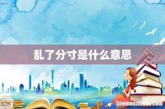 乱了分寸是什么意思