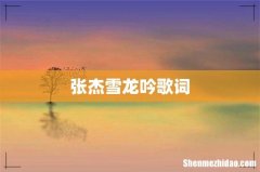 张杰雪龙吟歌词