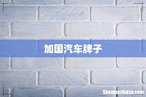 加国汽车牌子