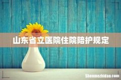 山东省立医院住院陪护规定