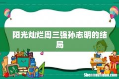 阳光灿烂周三强孙志明的结局