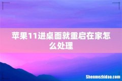 苹果11进桌面就重启在家怎么处理