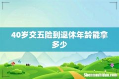 40岁交五险到退休年龄能拿多少