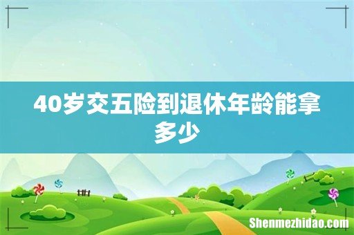 40岁交五险到退休年龄能拿多少