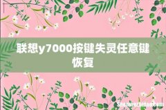 联想y7000按键失灵任意键恢复