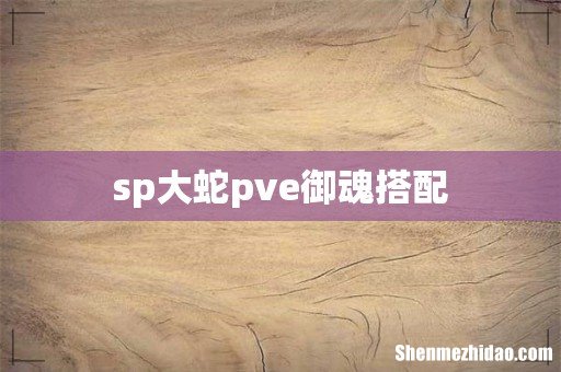 sp大蛇pve御魂搭配