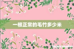 一根正常的毛竹多少米