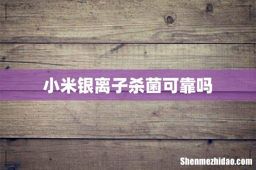 小米银离子杀菌可靠吗