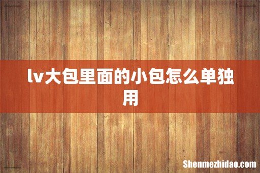 lv大包里面的小包怎么单独用