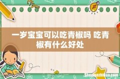 一岁宝宝可以吃青椒吗 吃青椒有什么好处