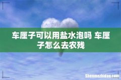 车厘子可以用盐水泡吗 车厘子怎么去农残