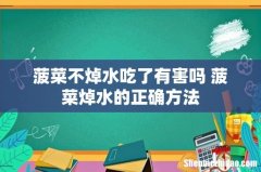 菠菜不焯水吃了有害吗 菠菜焯水的正确方法