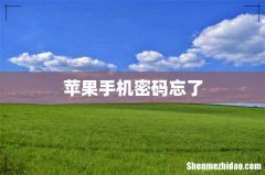 苹果手机密码忘了