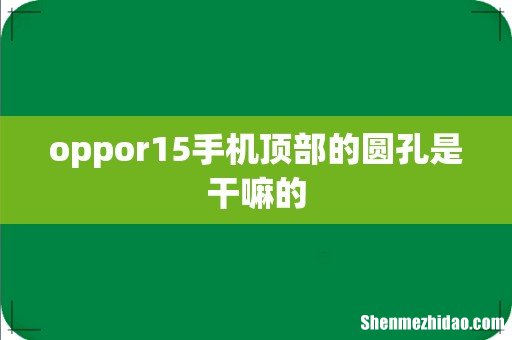 oppor15手机顶部的圆孔是干嘛的
