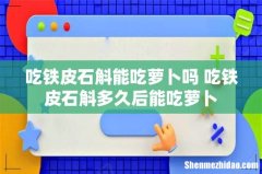 吃铁皮石斛能吃萝卜吗 吃铁皮石斛多久后能吃萝卜