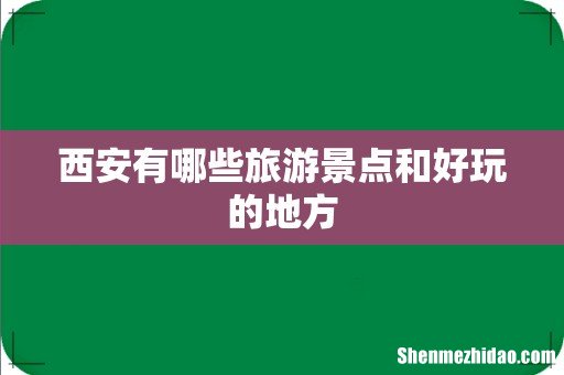西安有哪些旅游景点和好玩的地方