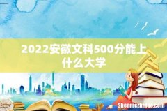 2022安徽文科500分能上什么大学