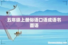 五年级上册俗语口语成语书面语