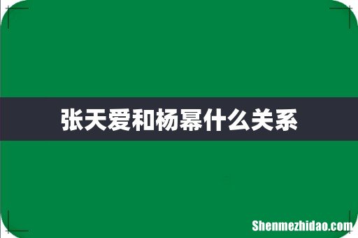 张天爱和杨幂什么关系