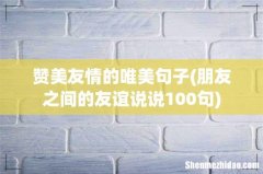 朋友之间的友谊说说100句 赞美友情的唯美句子