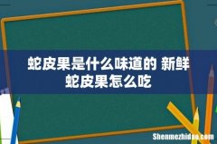 蛇皮果是什么味道的 新鲜蛇皮果怎么吃