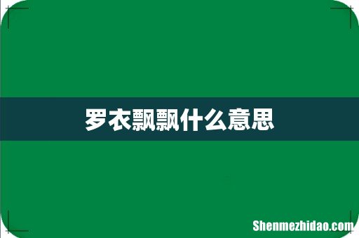 罗衣飘飘什么意思