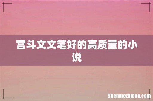 宫斗文文笔好的高质量的小说