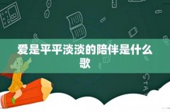 爱是平平淡淡的陪伴是什么歌