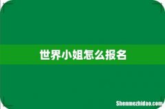 世界小姐怎么报名