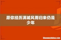 愿你经历满城风雨归来仍是少年
