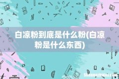 白凉粉是什么东西 白凉粉到底是什么粉