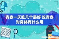 青枣一天吃几个最好 吃青枣对身体有什么用