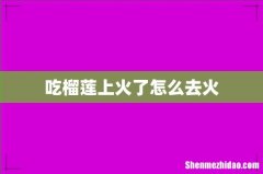 吃榴莲上火了怎么去火