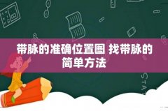 带脉的准确位置图 找带脉的简单方法