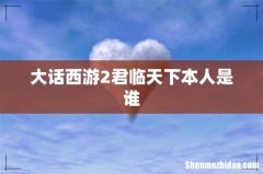大话西游2君临天下本人是谁