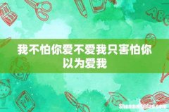 我不怕你爱不爱我只害怕你以为爱我