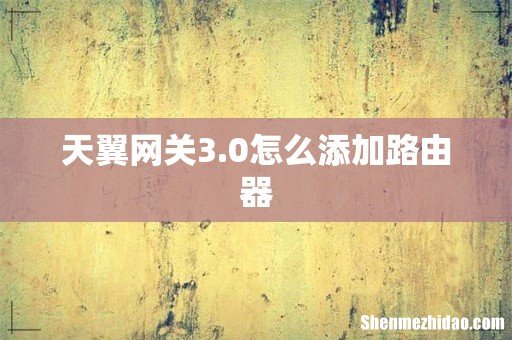 天翼网关3.0怎么添加路由器