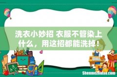 洗衣小妙招 衣服不管染上什么，用这招都能洗掉！