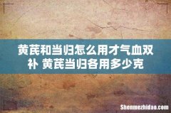 黄芪和当归怎么用才气血双补 黄芪当归各用多少克